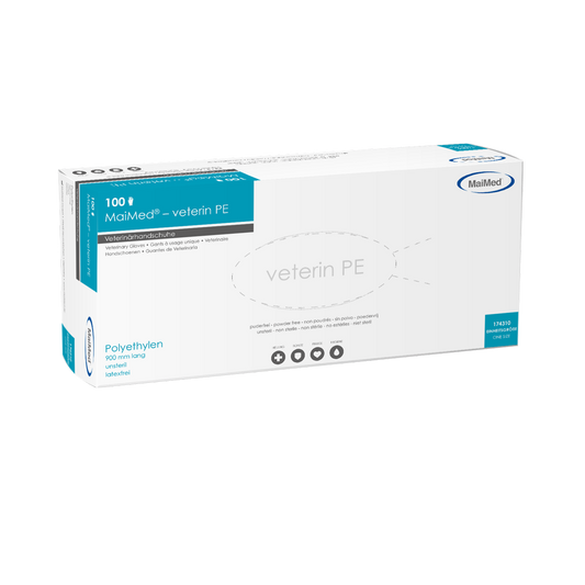 MaiMed-veterin PE veterinærhandsker 90cm, orange, 100 stk./æske | Æske (100 stk.)