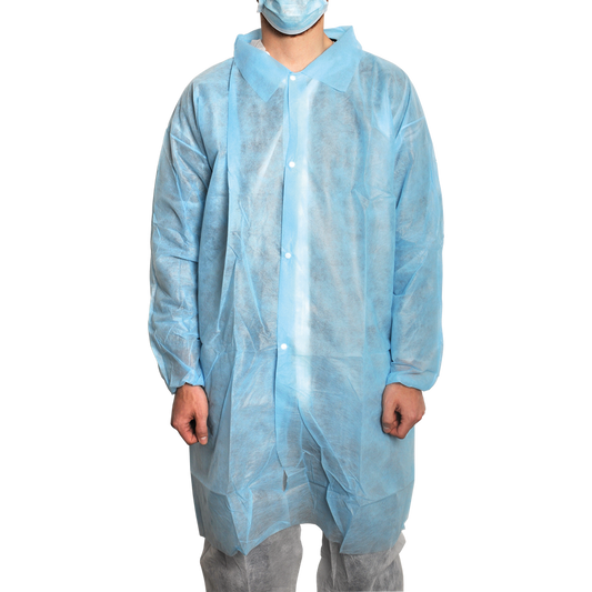 MaiMed-Coat V, besøgsfrakke af fleece med 4 trykknapper, ca. 120 cm