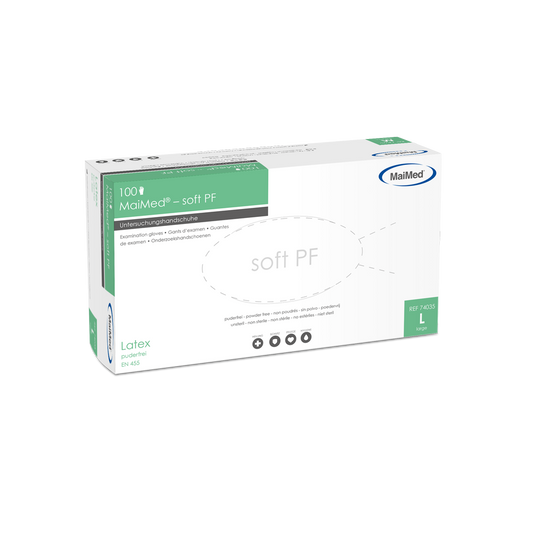MaiMed-soft PF latex undersøgelseshandsker usterile pudderfri 100 stk/æske