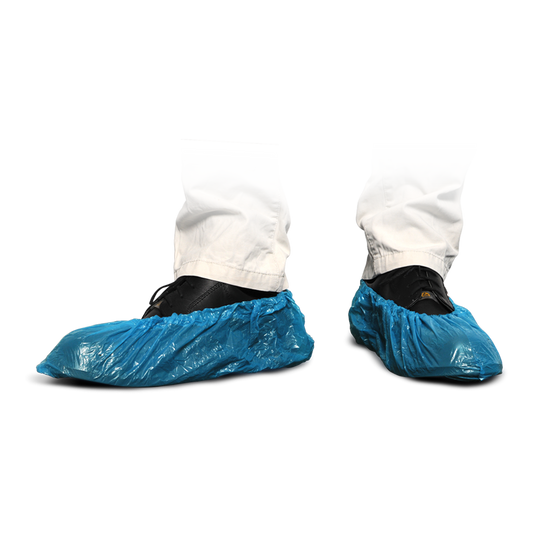 MaiMed-Cover PE skoovertræk Engangsskoovertræk af PE, blå, 100 stk./pk. | Pakke (100 stk.)