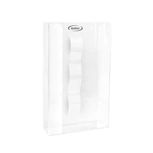 MaiMed vægholder til handskebokse med fjeder lavet af akryl - mål: 246x81x410mm - sæt med 3 | Pakke (1 stk.)