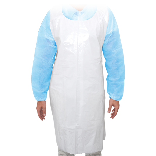 MaiMed-Forklæde Light PE, forklæde af PE 75x120cm hvid, 100 stk./pak, blokeret, glat overflade | Pakke (100 stk.)