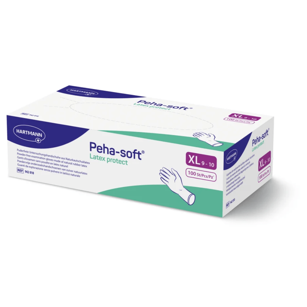 Hartmann Peha-soft® Latex protect, puderfri undersøgelseshandsker, størrelse XL