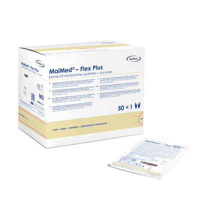 MaiMed-Flex Plus PF-sterile pudderfri latex operationshandsker, 50 par/æske
