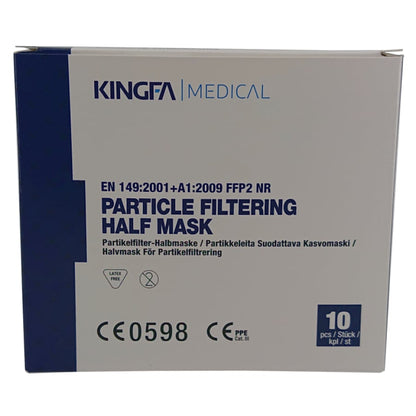 FFP2 åndedrætsmaske, hvid, 10 stk. / Boks uden ventil, ørestropper | Æske (10 stk.)