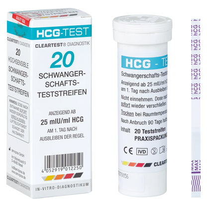 Klar test HCG graviditetsteststrimler - 20 stykker | Pakke (20 tests)