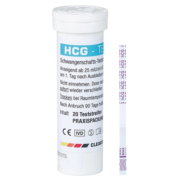 Klar test HCG graviditetsteststrimler - 20 stykker | Pakke (20 tests)