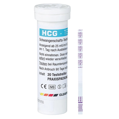 Klar test HCG graviditetsteststrimler - 20 stykker | Pakke (20 tests)