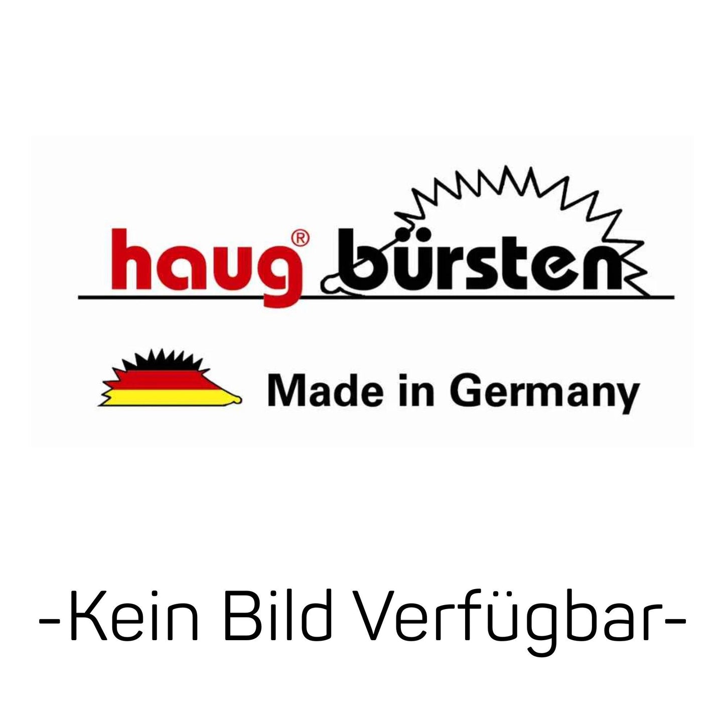 Logoet viser "Haug Bürsten KG", "Made in Germany", en stiliseret GLAS-VASER OG DEKANTERBØRSTE MED FLEKSIBEL BØRSTEHOVED, et lille tysk flag og noten "-Intet billede tilgængeligt-", hvilket betyder, at intet billede er tilgængeligt.
