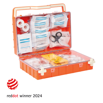 Erste-Hilfe-Koffer orange DYNAMIC-GLOW L Norm DIN 13169