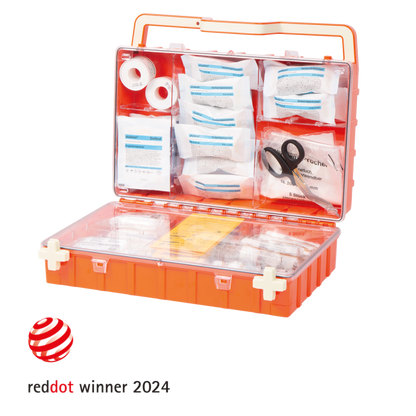 Erste-Hilfe-Koffer orange DYNAMIC-GLOW L Norm DIN 13169
