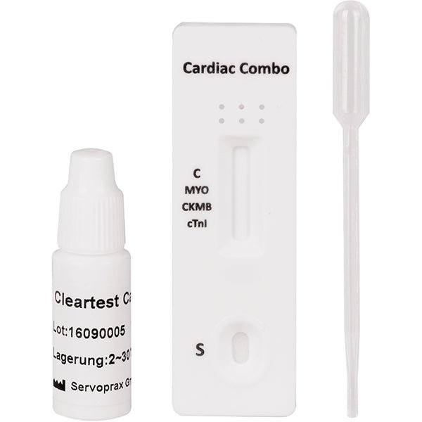 Cleartest Cardio, Pakke: 5 testkassetter Myoglobin/CK-MB/Trop I | Pakke (5 tests)