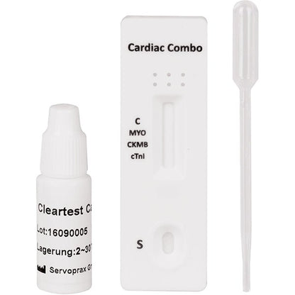Cleartest Cardio, Pakke: 5 testkassetter Myoglobin/CK-MB/Trop I | Pakke (5 tests)