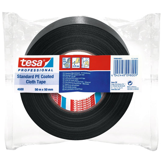 tesa Professional 4688 PE reparationsbånd, sort, 50 m x 50 mm