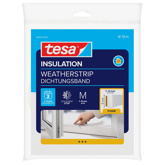 tesa INSULATION tætningsbånd, hvidt, 10 m x 9 mm