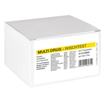 Cleartest Multi Drug wipe test 12 gange lægemiddelkombination, testplade