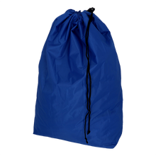 Der EMIL DEISS KG (GmbH + Co.) DEISS 6509 ist ein großer blauer Stoffabfallsack (650x870 mm), der hochkant mit einem schwarzen Kordelzug abgebildet ist. Er wird in Kartons zu 50 Stück verkauft und ist perfekt für die umweltfreundliche Abfallentsorgung.