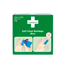 Cederroth Soft Foam-bandage, blå, 4,5 m x 6 cm, refill 51011010