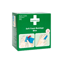 Cederroth Soft Foam-bandage, blå, 4,5 m x 6 cm, refill 51011010