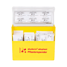 Plasterdispenser, gul, aluderm®-aluplast, fyldt