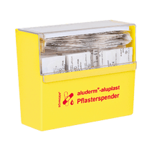 Plasterdispenser, gul, aluderm®-aluplast, fyldt