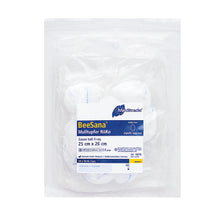 BeeSana® gazeservietter, RöKo, steril, 25 x 26 cm, rund form, 10 stk. | Pakke (300 stk.)