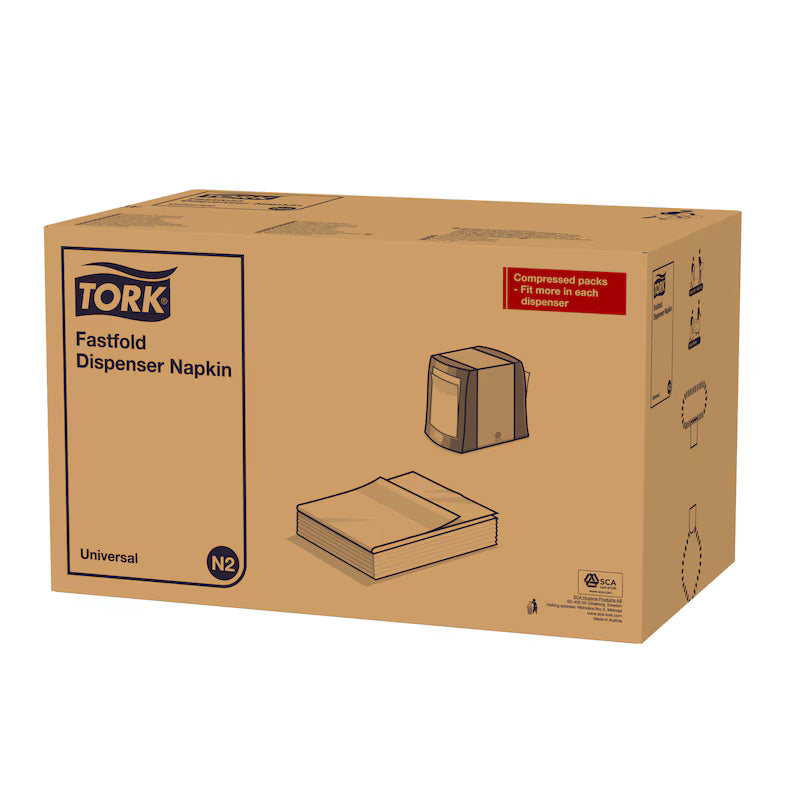 Fastfold hvid dispenserserviet | Pakke (300 ark)