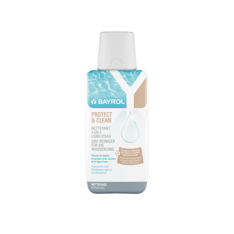 BAYROL Protect & Clean 350 ml vandlinje i løbet af sæsonen, helt uden saltsyre
