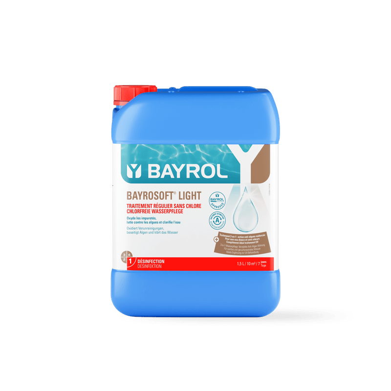 BAYROL Bayrosoft® Light 20 L baseret på aktivt oxygen til desinfektion