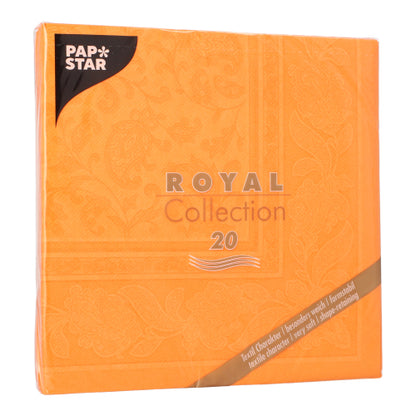 En 20-pakning PAPSTAR "ROYAL Collection" servietter (40x40 cm, 1/4-foldning) fra PAPSTAR GmbH - FSC-certificerede, bløde, absorberende og tekstillignende premium-tissue-servietter med diskret blomsterdesign til enhver lejlighed.