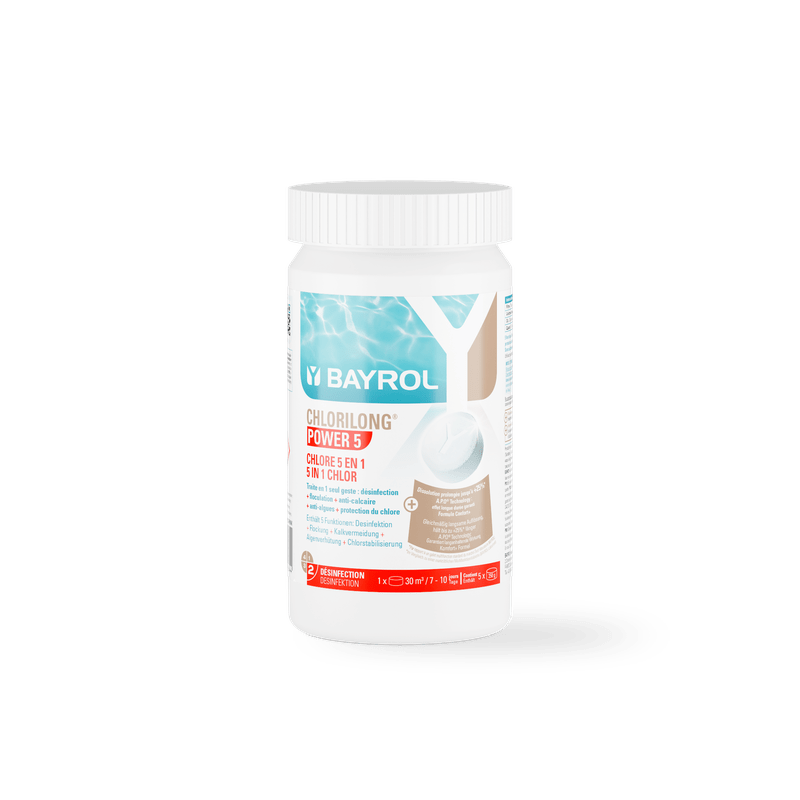 BAYROL Chlorilong® POWER 5 Langsomt opløselige 5-funktions klortabletter