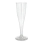 De Starpak 10 stilkglas til champagne, krystalklar og i ét stykke (0,1l, Ø 4,8 cm, 19,9 cm), placeret oprejst mod en hvid baggrund, tilføjer et strejf af elegant glaskultur til enhver fest.