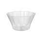 Den Starpak 400 ml glasklare polystyren is- og dessertskål (Ø 12 cm, H 7 cm) fra 20-pakningen imponerer med let udvidet kant og facetoptik – perfekt til desserter, præsenteret mod hvid baggrund.
