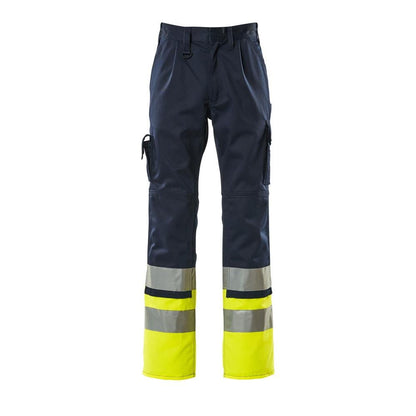 MASCOT® Patos bukser, marineblå/hi-vis gul