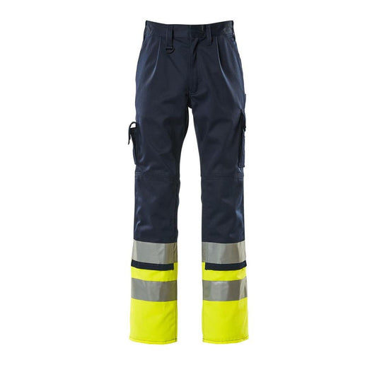 MASCOT® Patos bukser, marineblå/hi-vis gul