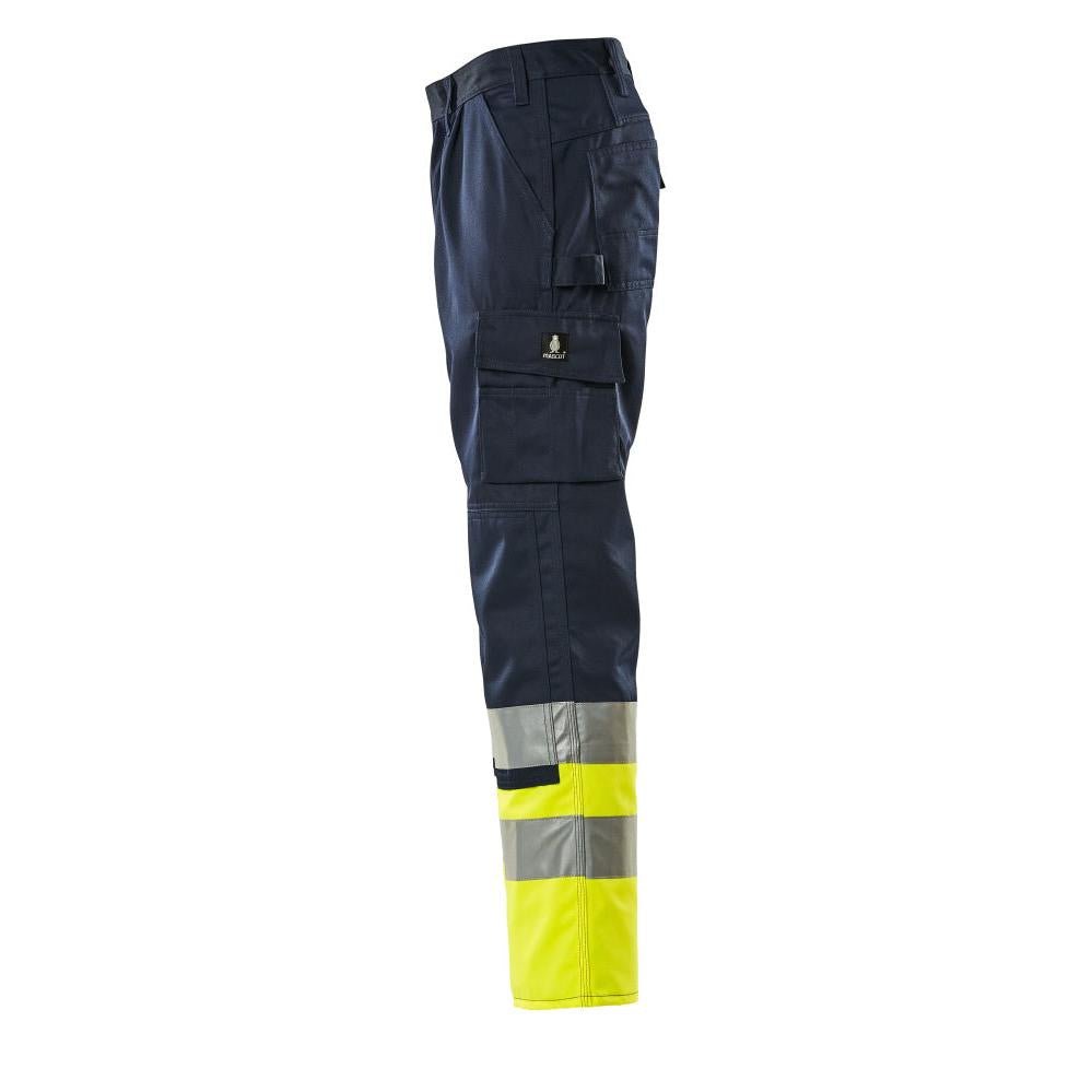 MASCOT® Patos bukser, marineblå/hi-vis gul