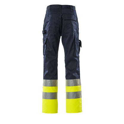 MASCOT® Patos bukser, marineblå/hi-vis gul