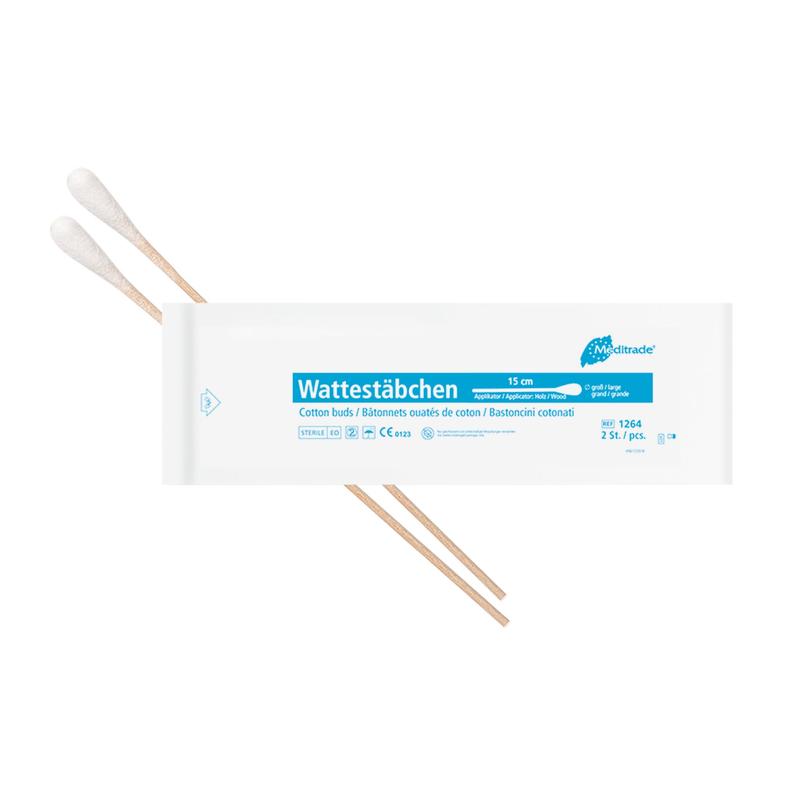 Vatpinde, sterilt pakket, længde: 15 cm