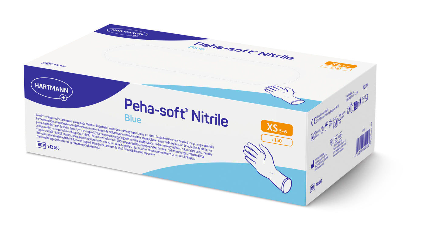 Peha-soft® nitrilblå XS P150 | Pakke (150 stk.)