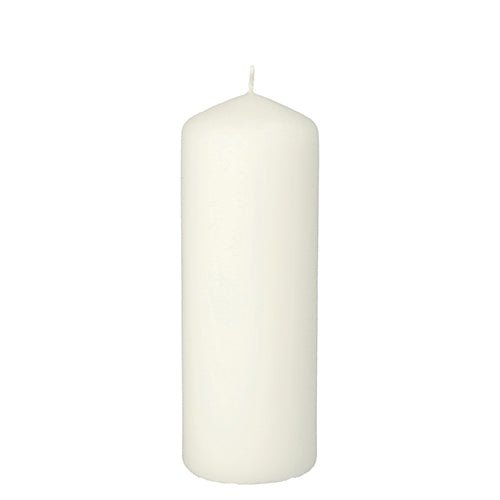Et Starpak stumpljus med ekstra lang brændetid (Ø 60 mm, 165 mm, hvid) står oprejst mod en hvid baggrund og tilbyder langvarig lysnydelse.