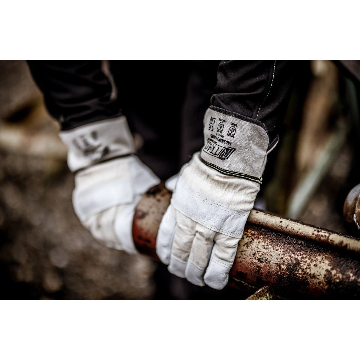 NITRAS HADES, skærebeskyttelseshandsker, naturlig farve / grå