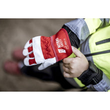 NITRAS læderhandsker til børn, rød/grå