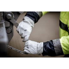 NITRAS DRIVER, fuldnarvede okseskindshandsker, grå