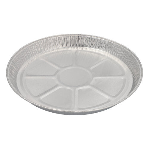 Die Starpak 25 Rundformen, Alu rund ist eine runde, flache Kuchenform aus Aluminium mit leicht erhöhtem Rand und segmentiertem Boden, ideal zum Backen; abgebildet auf einem schlichten weißen Hintergrund.