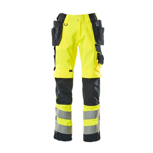 MASCOT® Wigan håndværkerbukser, hi-vis gul/sort-blå