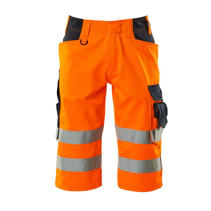 MASCOT® Luton trekvartbukser, hi-vis orange/sort-blå