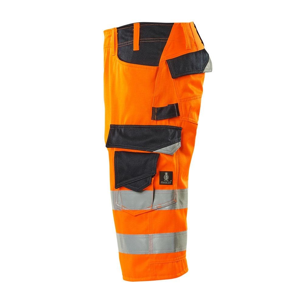 MASCOT® Luton trekvartbukser, hi-vis orange/sort-blå