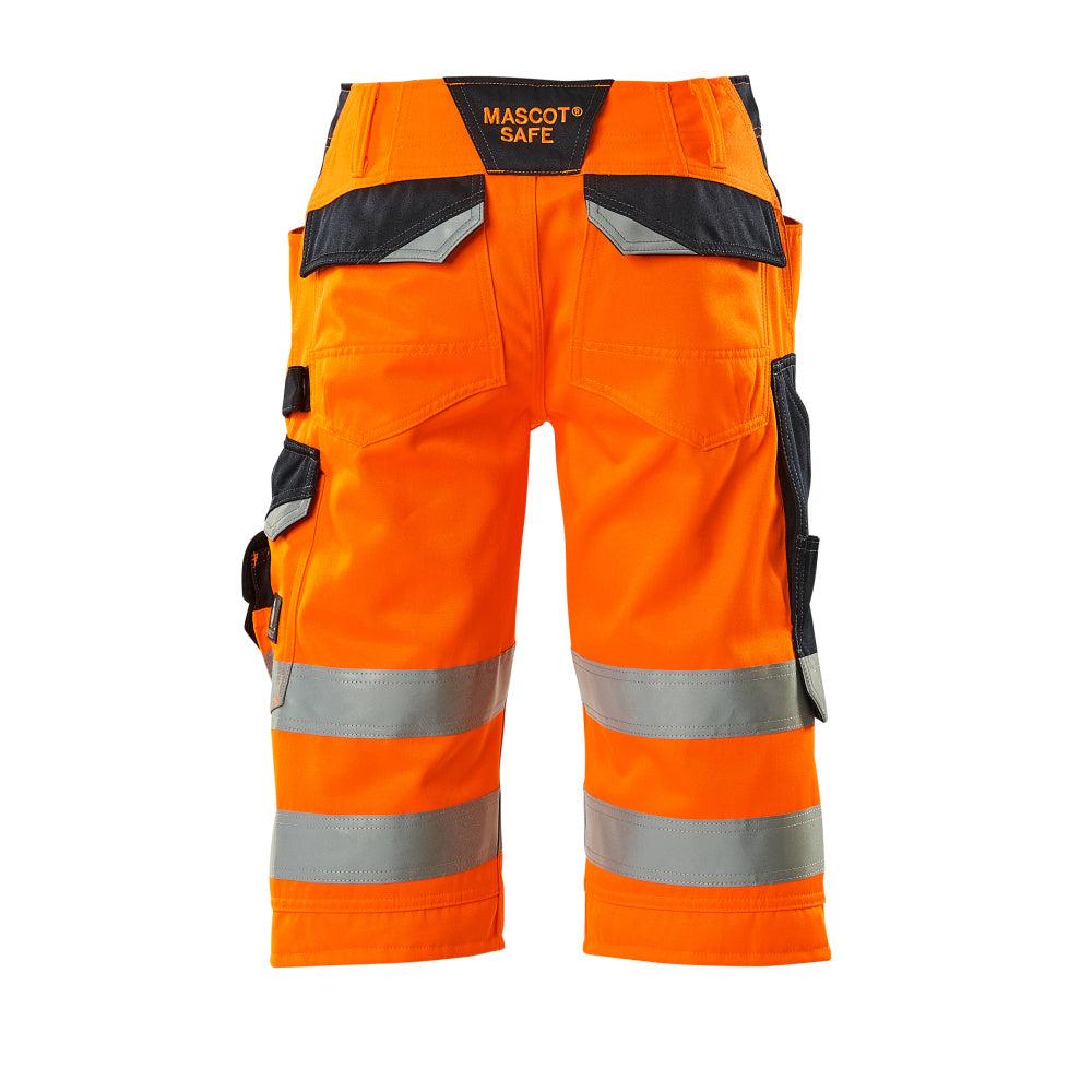 MASCOT® Luton trekvartbukser, hi-vis orange/sort-blå
