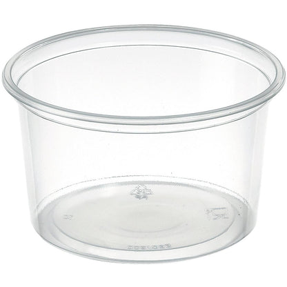 Delipack rund Transparent PP 101x101 fra Duni GmbH er en rund, klar beholder med udstående kant, ideel til opbevaring af mad. Den er forsynet med genbrugssymboler og markeringer på bunden og leveres i en pakke med 50 stykker.