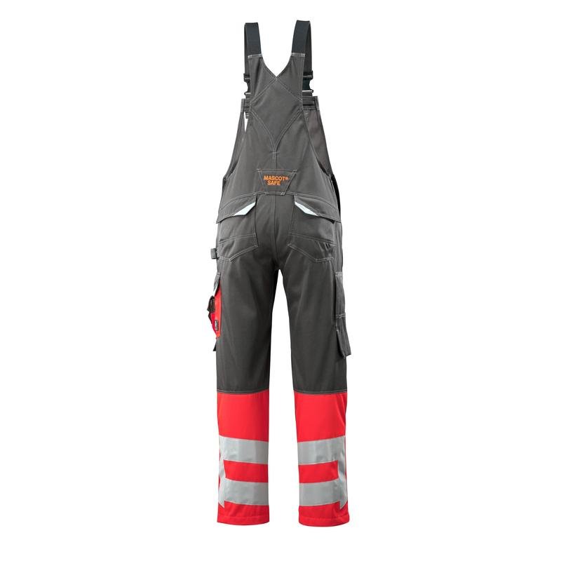 MASCOT® Sunderland buksebukser, mørk antracit/hi-vis rød